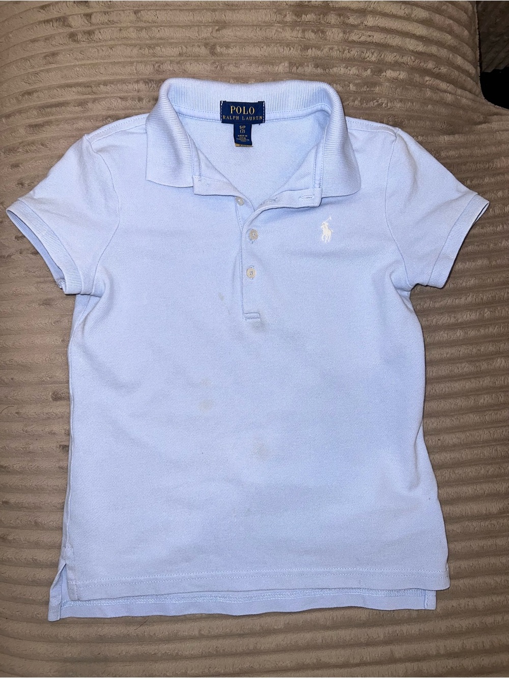 Polo by Ralph Lauren kids boys Light Blue Short Sleeve Polo Shirt 7 (S)